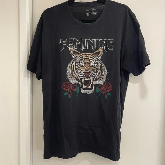 Ell and Em Feminine black tiger t-shirt. XL. Worn only a few times - Picture 1 of 3